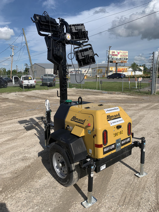 2022 Allmand NLV3GR (4) LED Light Fixture 350W, 23' Vertical Mast, 3kW Prime, Towable, Deep Sea L401, Leveling Jacks, Yanmar T4F 5.8hp