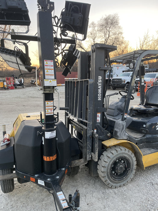 2022 Allmand NLV3GR (4) LED Light Fixture 350W, 23' Vertical Mast, 3kW Prime, Towable, Deep Sea L401, Leveling Jacks, Yanmar T4F 5.8hp