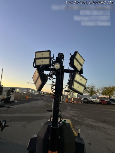 2021 Allmand NLV3GR (4) LED Light Fixture 350W, 23' Vertical Mast, 3kW Prime, Towable, Deep Sea L401, Leveling Jacks, Yanmar T4F 5.8hp