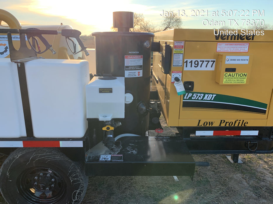 2020 Vac-Tron LP573XDT 24 HP Kohler Diesel Engine (Tier 4 Final), Includes 500 Gallon Debris Tank w/ Hydraulic Tilt, two (2) 100 Gallon Water Tanks, Low Profile Torsion Axles (12,000 GVWR), Manual Jack