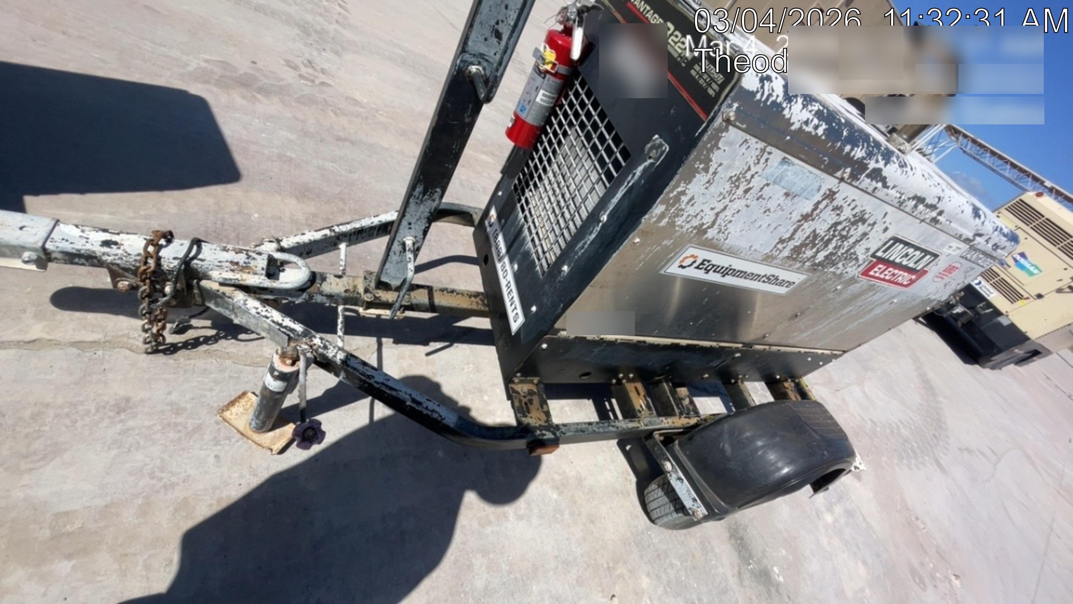 2019 Lincoln Electric Vantage 322 Welder Ready-Pak 3, Two wheel trailer, Fender and Light kit, Cable Rack