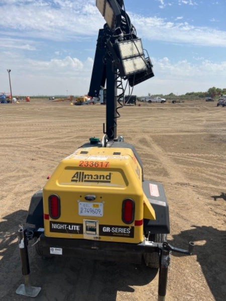 2022 Allmand NLV3GR (4) LED Light Fixture 350W, 23' Vertical Mast, 3kW Prime, Towable, Deep Sea L401, Leveling Jacks, Yanmar T4F 5.8hp