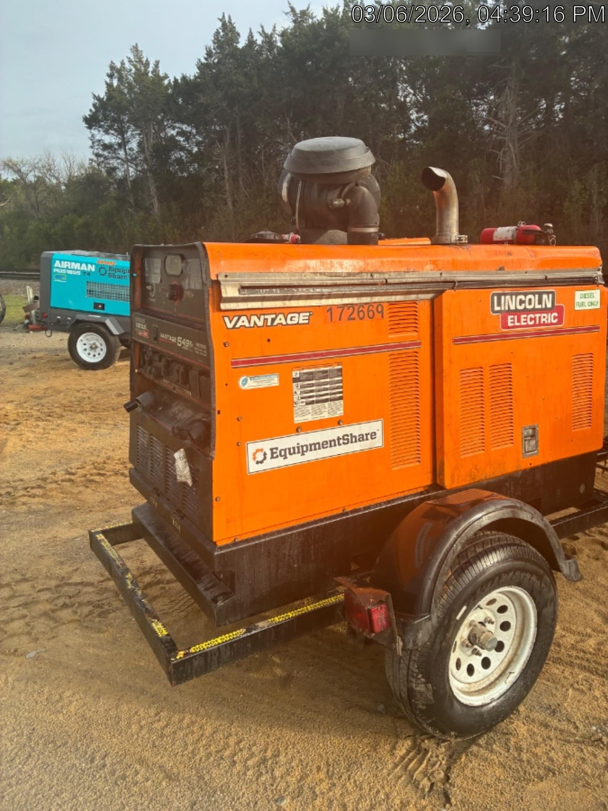 2021 Lincoln Electric Vantage 549X Ready Pak 3, ORANGE (includes trailer, cable rack, fender light kit)