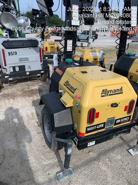 2020 Allmand NLV3GR (4) LED Light Fixture 350W, 23' Vertical Mast, 3kW Prime, Towable, Deep Sea L401, Leveling Jacks, Yanmar T4F 5.8hp