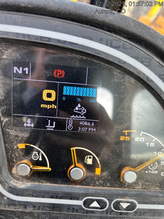 2019 JCB 512-56 Enclosed Cab, 109 HP, Solid Tires, Worklights, Beacon, Aux Hydraulics, Lifting Eye w/66" Carriage/60" Forks