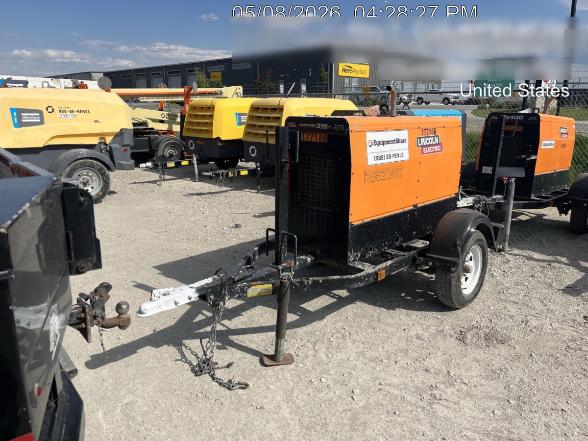 2021 Lincoln Electric Vantage 322 Vantage 322 Ready Pak 3 w/ Decals, ORANGE (includes trailer, cable rack, fender light kit) NO Telematics