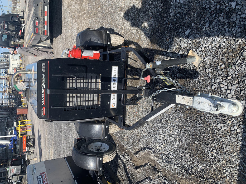 2019 Lincoln Electric Vantage 322 Welder Ready-Pak 3, Two wheel trailer, Fender and Light kit, Cable Rack