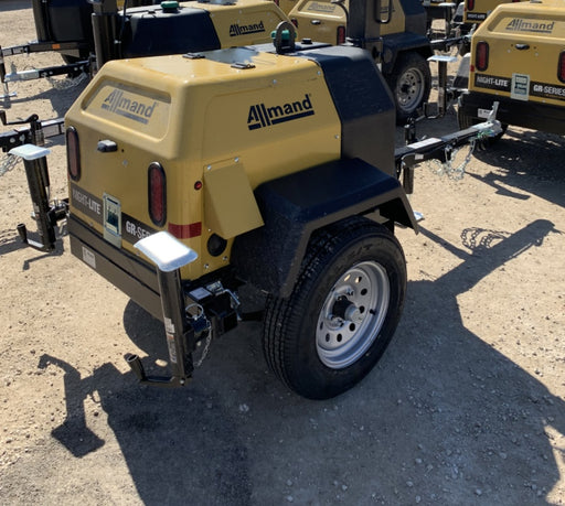 2022 Allmand NLV3GR (4) LED Light Fixture 350W, 23' Vertical Mast, 3kW Prime, Towable, Deep Sea L401, Leveling Jacks, Yanmar T4F 5.8hp