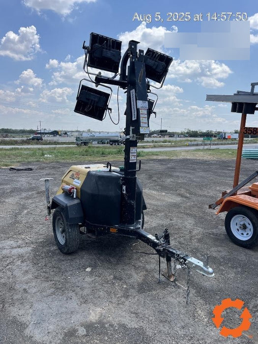 2022 Allmand NLV3GR (4) LED Light Fixture 350W, 23' Vertical Mast, 3kW Prime, Towable, Deep Sea L401, Leveling Jacks, Yanmar T4F 5.8hp