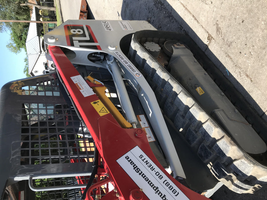 2019 Takeuchi TL8W Canopy, 15" Wide Rubber Tracks, Back-up Alarm, Front & Rear Working Lights, Auxiliary Hydraulics, Two-Speed Travel, Electronic Monitoring System w/76" HD Dirt Bucket with 8 Teeth, 20.3 cubic feet Capacity
