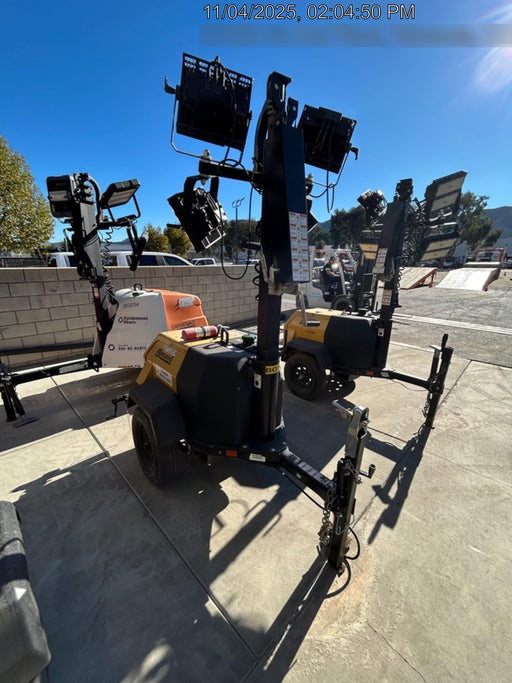 2022 Allmand NLV3GR (4) LED Light Fixture 350W, 23' Vertical Mast, 3kW Prime, Towable, ES Decals, T3