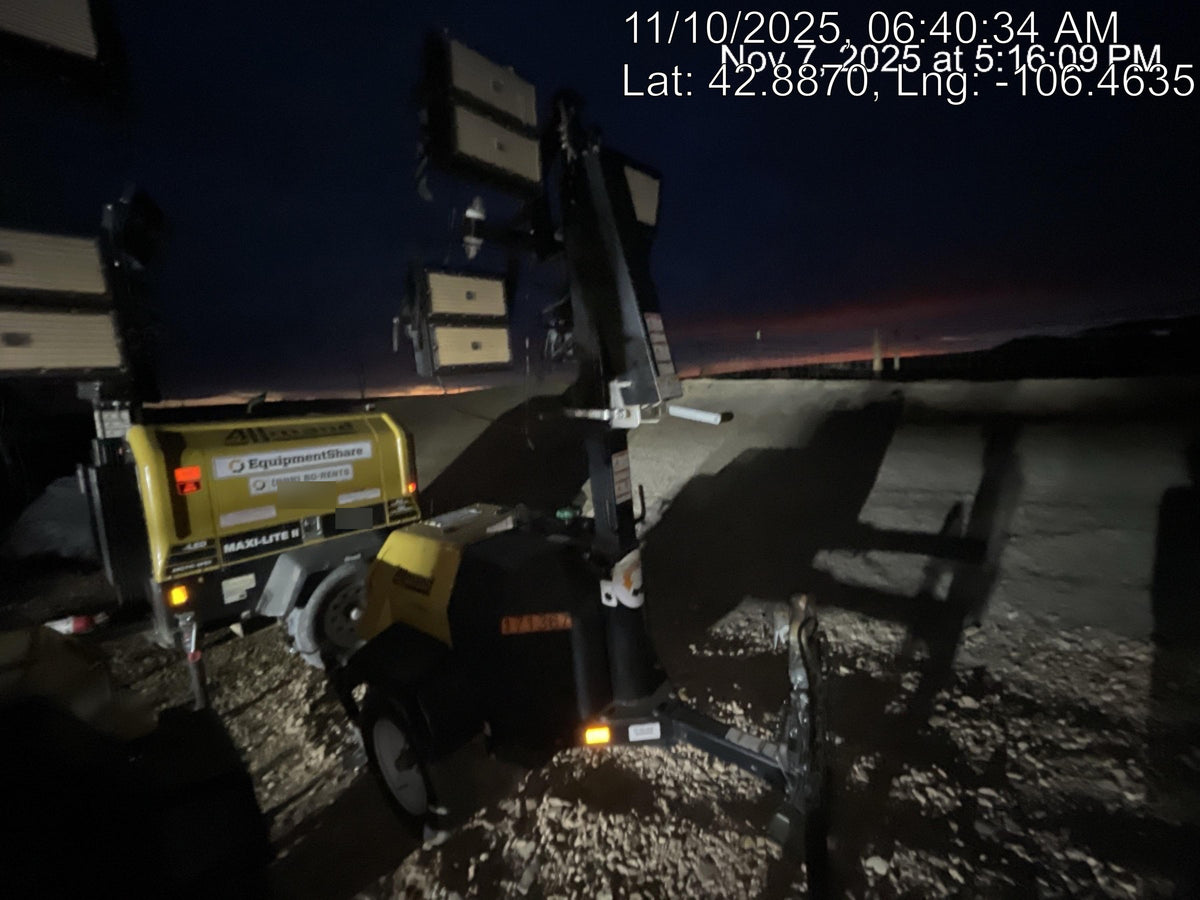 2021 Allmand NLV3GR (4) LED Light Fixture 350W, 23' Vertical Mast, 3kW Prime, Towable, Deep Sea L401, Leveling Jacks, Yanmar T4F 5.8hp