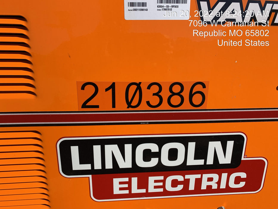 2022 Lincoln Electric Vantage 549X VANTAGE 549X READY-PAK 3