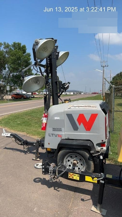 2019 Wacker Neuson LTV6L-MH Mobile Light Tower w/Fuel Level Sensor Installed