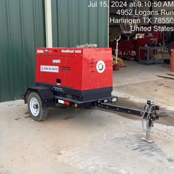 2022 Shindaiwa DGW400MDL Kubota D902 Engine, 23 HP, Dual Op Welder, Wire, Arc, Droop Stick, Tig, and CC Stick Functionality, Simulphase, 3 Phase and 1 Phase Gen Output, Single Axle NB Trlr, Slr Trckl Chrg 12V 12W, Fire Ext