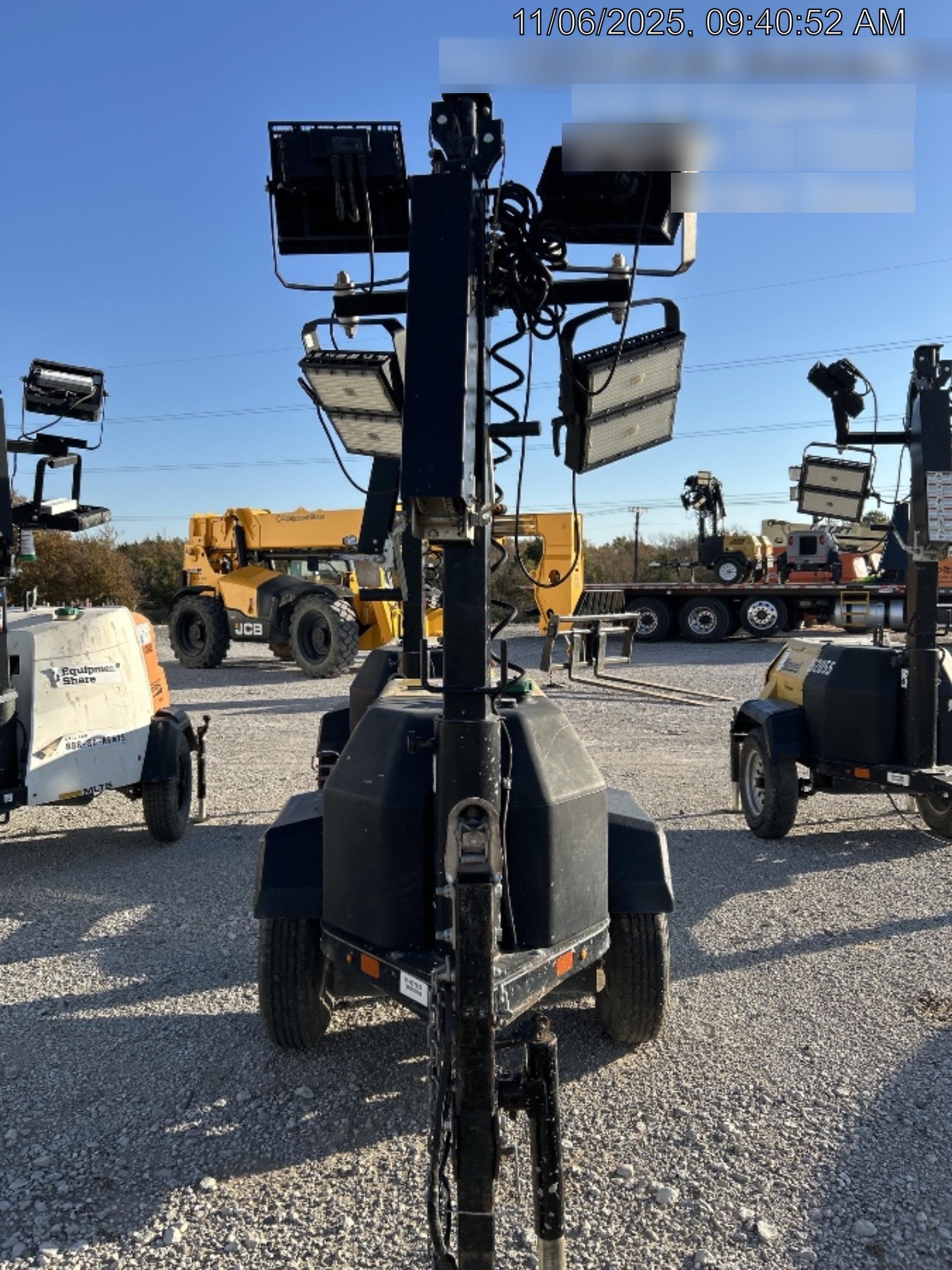 2022 Allmand NLV3GR (4) LED Light Fixture 350W, 23' Vertical Mast, 3kW Prime, Towable, ES Decals, T3