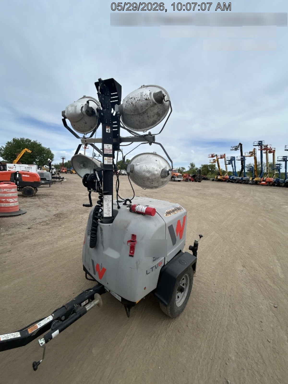 2019 Wacker Neuson LTV6L-MH Mobile Light Tower w/Fuel Level Sensor Installed