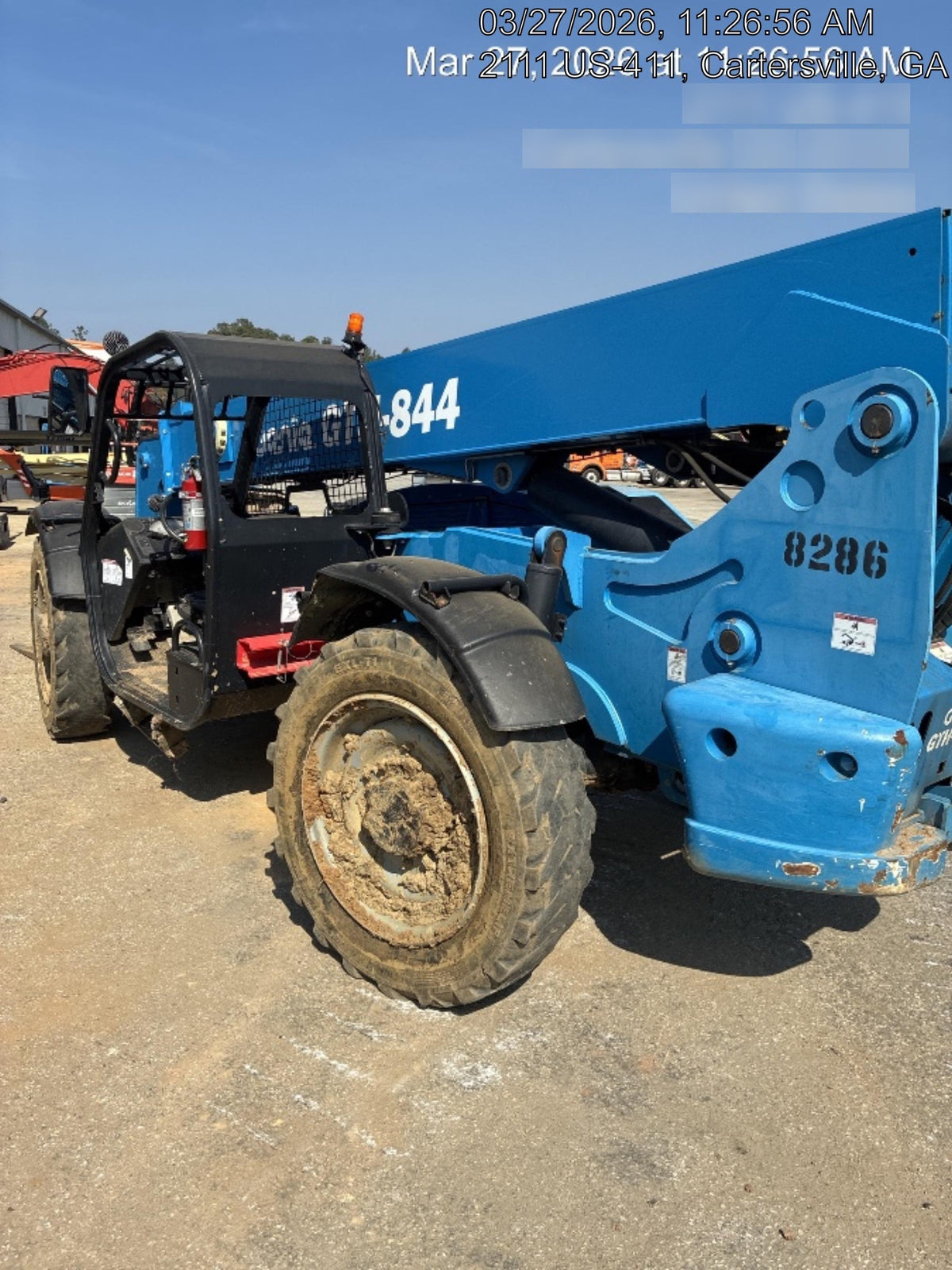 2018 Genie GTH-844 Genie GTH-844D w/Open ROPS, FF Tires, Work Light/Beacon, 60" Carriage and Forks