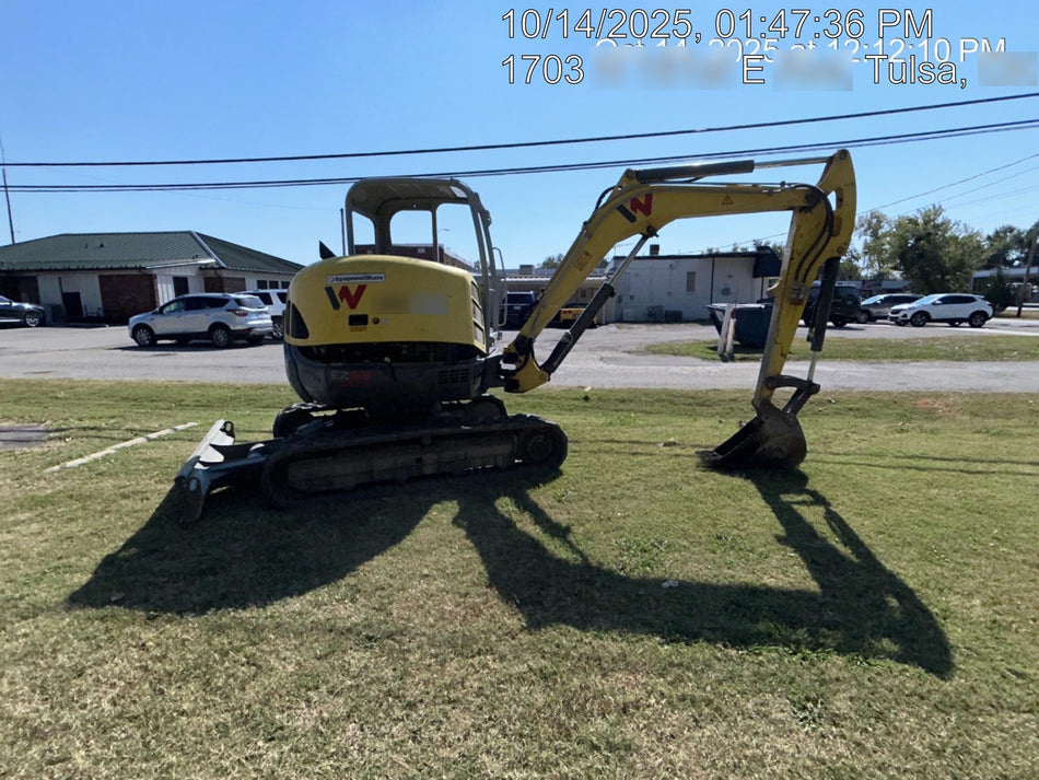 Wacker Neuson EZ53 Open ROPS, Rubber Tracks, Long Dipperstick, T4, Bucket