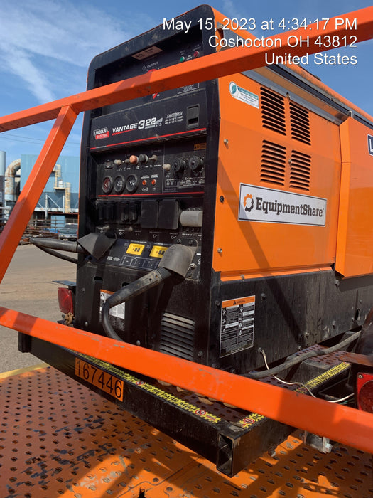 2021 Lincoln Electric Vantage 322 Vantage 322 Ready Pak 3 w/ Decals, ORANGE (includes trailer, cable rack, fender light kit) NO Telematics