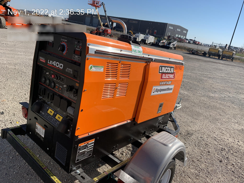 2022 Lincoln Electric LE400 Kubota V1505, Trlr, Cable Rack, Light Kit, ES Decals, T3