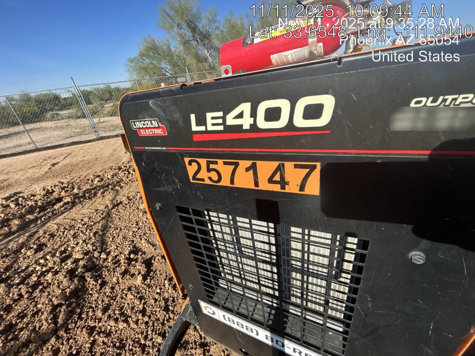 2022 Lincoln Electric LE400 Kubota V1505, Trlr, Cable Rack, Light Kit, ES Decals, T3