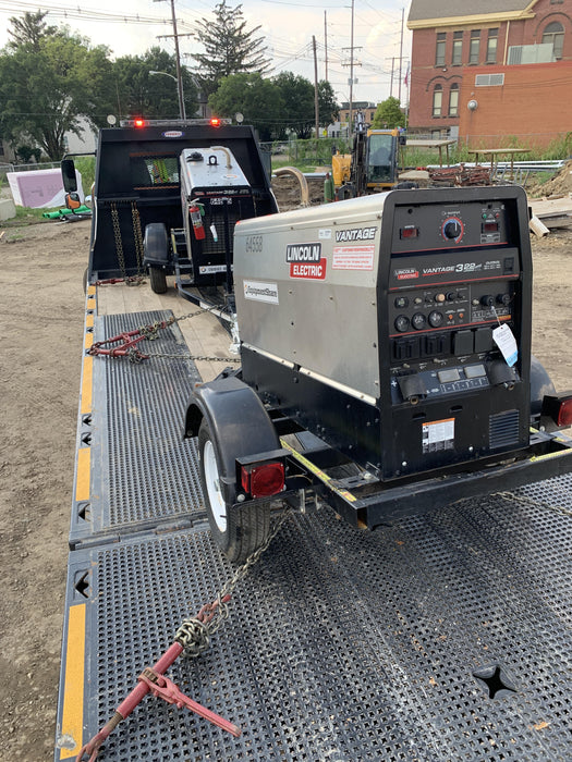 2019 Lincoln Electric Vantage 322 Welder Ready-Pak 3, Two wheel trailer, Fender and Light kit, Cable Rack