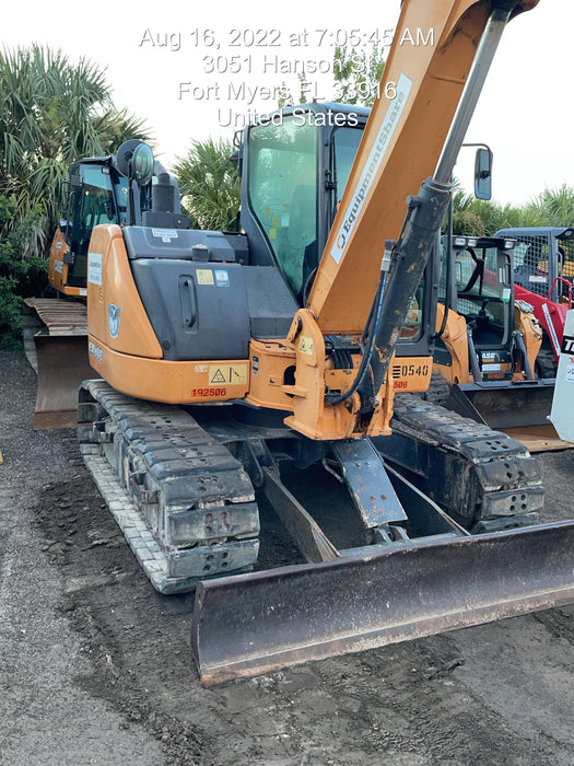 2017 Case CX80C CLOSED CAB, A/C,RUBBER TRACKS PADS,7'-2" ARM,THUMB