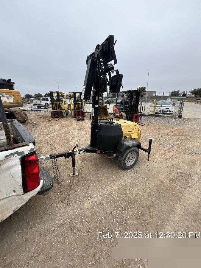 2022 Allmand NLV3GR (4) LED Light Fixture 350W, 23' Vertical Mast, 3kW Prime, Towable, Deep Sea L401, Leveling Jacks, Yanmar T4F 5.8hp