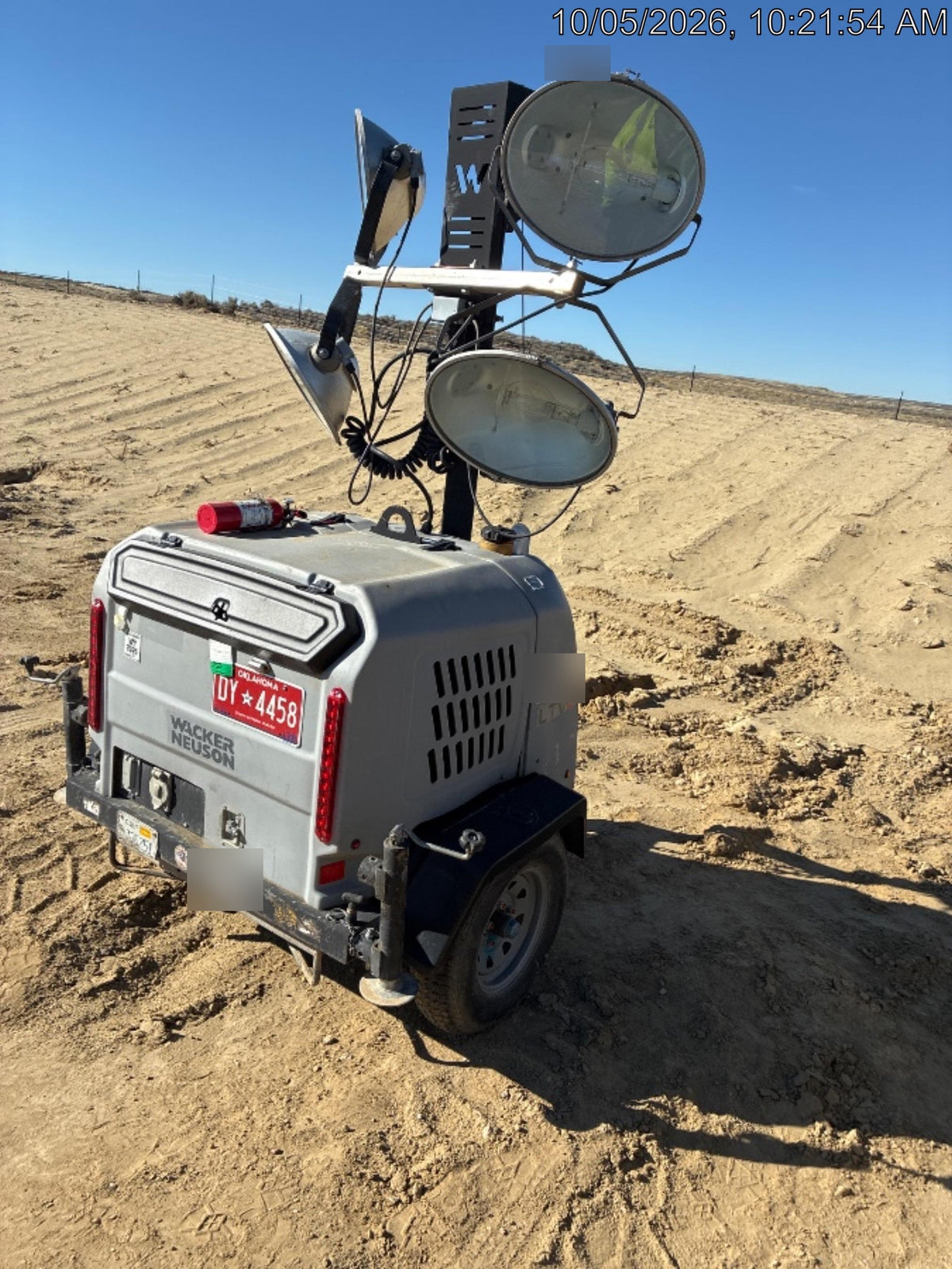 2019 Wacker Neuson LTV6L-MH Wacker Neuson LTV6L Mobile Light Tower w/Fuel Level Sensor Installed