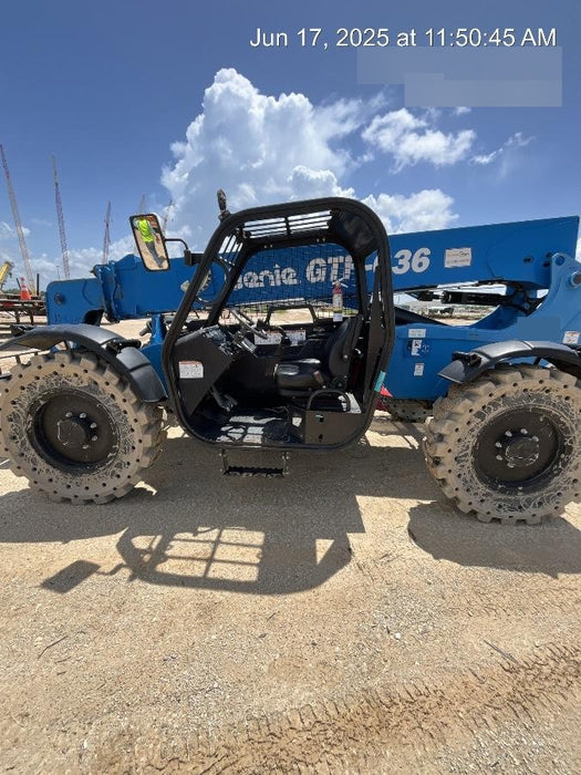 2018 Genie GTH-636 Genie GTH-636 w/Open ROPS, Work Lights, Solid Tires, RH Cab Mesh, Beacon, 48" Carriage and Forks