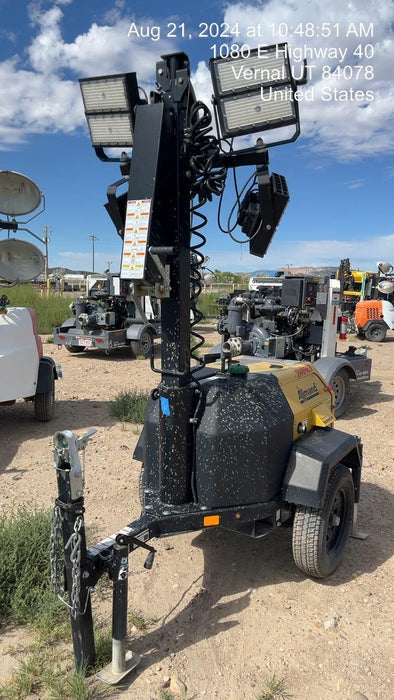 2022 Allmand NLV3GR (4) LED Light Fixture 350W, 23' Vertical Mast, 3kW Prime, Towable, ES Decals, T3