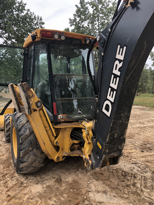 2020 John Deere 410L - Extendable Stick Cab/Heat/Air, 4WD, Extendable Stick, Pilot Controls, 2 Way Hydraulics, TAG Manual QC