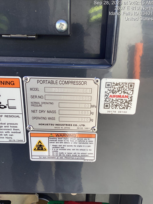 2023 AIRMAN PDSF375DP-6E1