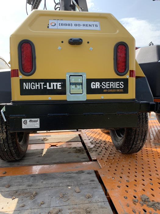 2022 Allmand NLV3GR (4) LED Light Fixture 350W, 23' Vertical Mast, 3kW Prime, Towable, Deep Sea L401, Leveling Jacks, Yanmar T4F 5.8hp