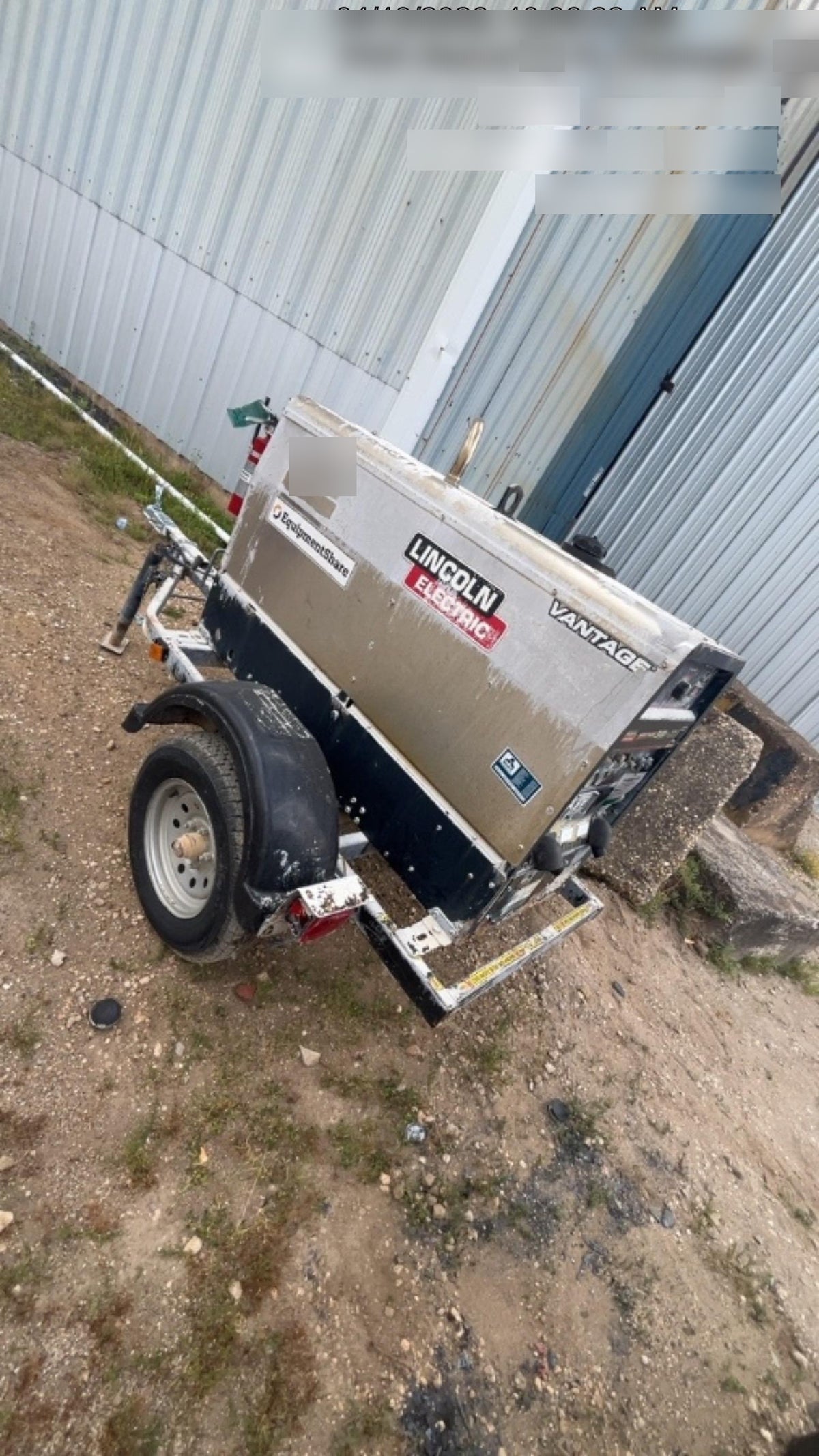 2019 Lincoln Electric Vantage 322 Welder Ready-Pak 3, Two wheel trailer, Fender and Light kit, Cable Rack