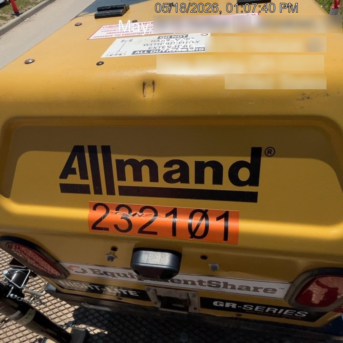 2022 Allmand NLV3GR (4) LED Light Fixture 350W, 23' Vertical Mast, 3kW Prime, Towable, Deep Sea L401, Leveling Jacks, Yanmar T4F 5.8hp