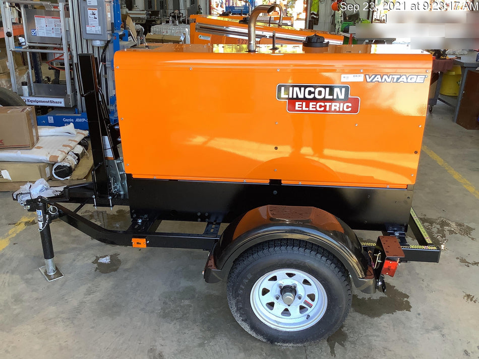 2021 Lincoln Electric Vantage 322 Vantage 322 Ready Pak 3 w/ Decals, ORANGE (includes trailer, cable rack, fender light kit) NO Telematics
