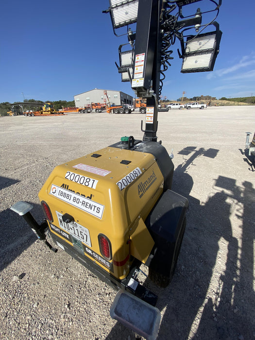 2022 Allmand NLV3GR (4) LED Light Fixture 350W, 23' Vertical Mast, 3kW Prime, Towable, Deep Sea L401, Leveling Jacks, Yanmar T4F 5.8hp