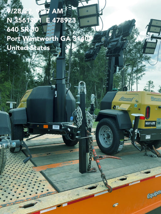 2022 Allmand NLV3GR (4) LED Light Fixture 350W, 23' Vertical Mast, 3kW Prime, Towable