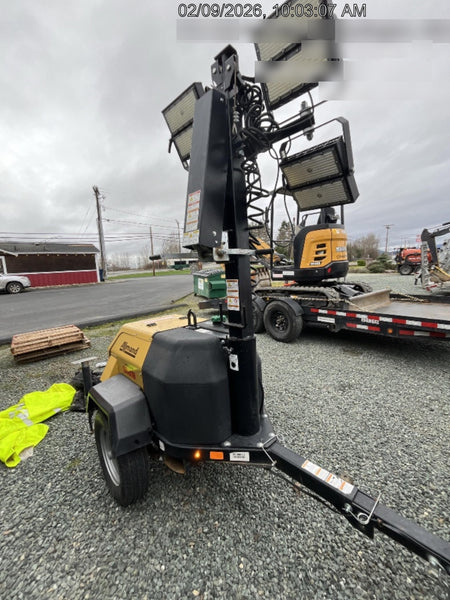 2020 Allmand NLV3GR (4) LED Light Fixture 350W, 23' Vertical Mast, 3kW Prime, Towable, Deep Sea L401, Leveling Jacks, Yanmar T4F 5.8hp