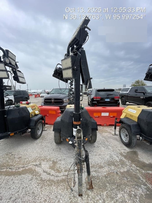 2022 Allmand NLV3GR (4) LED Light Fixture 350W, 23' Vertical Mast, 3kW Prime, Towable, Deep Sea L401, Leveling Jacks, Yanmar T4F 5.8hp