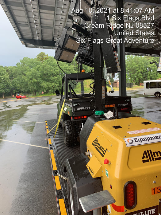 2021 Allmand NLV3GR (4) LED Light Fixture 350W, 23' Vertical Mast, 3kW Prime, Towable, Deep Sea L401, Leveling Jacks, Yanmar T4F 5.8hp