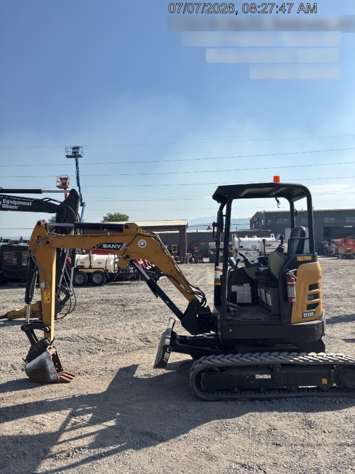 2022 Sany SY26 Standard Mini Excavator