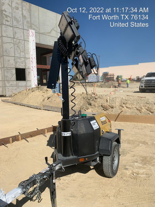 2022 Allmand NLV3GR (4) LED Light Fixture 350W, 23' Vertical Mast, 3kW Prime, Towable, ES Decals, T3