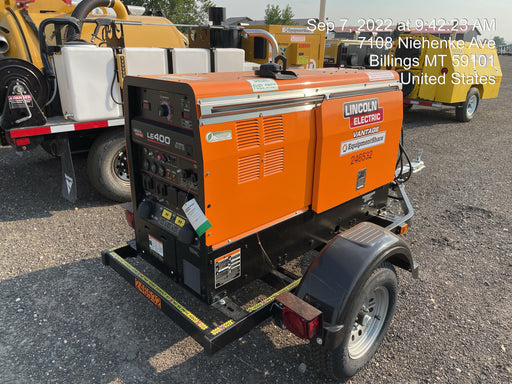 2022 Lincoln Electric LE400 Kubota V1505, Trlr, Cable Rack, Light Kit, ES Decals, T3