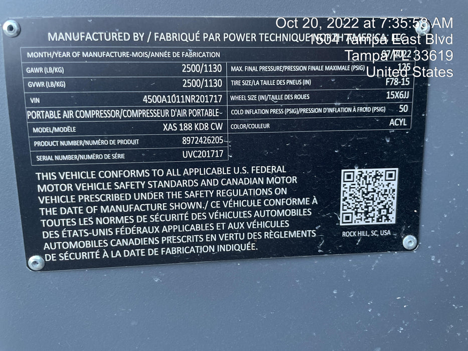 2022 ATLAS COPCO XAS188 CWK