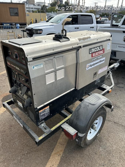 2019 Lincoln Electric Vantage 322 Welder Ready-Pak 3, Two wheel trailer, Fender and Light kit, Cable Rack