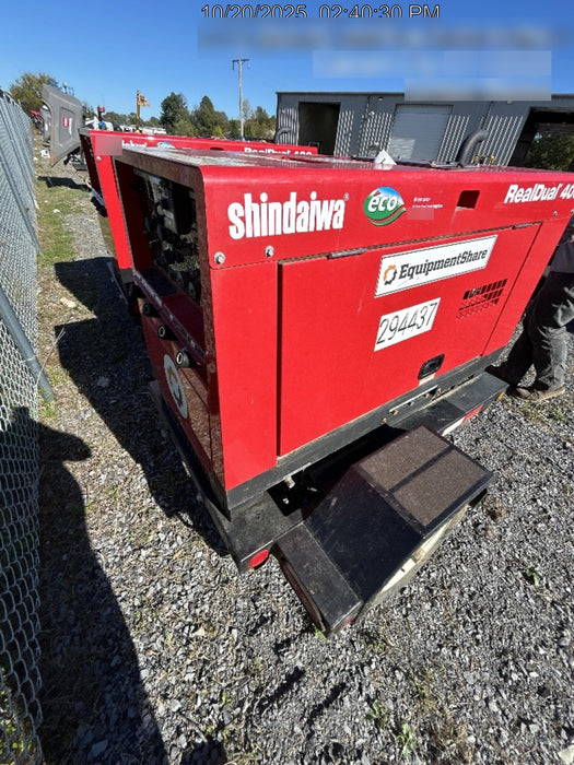 2023 Shindaiwa DGW400MDL Kubota D902 Engine, 23 HP, Dual Op Welder, Wire, Arc, Droop Stick, Tig, and CC Stick Functionality, Simulphase, 3 Phase and 1 Phase Gen Output, Single Axle NB Trlr, Slr Trckl Chrg 12V 12W, Fire Ext