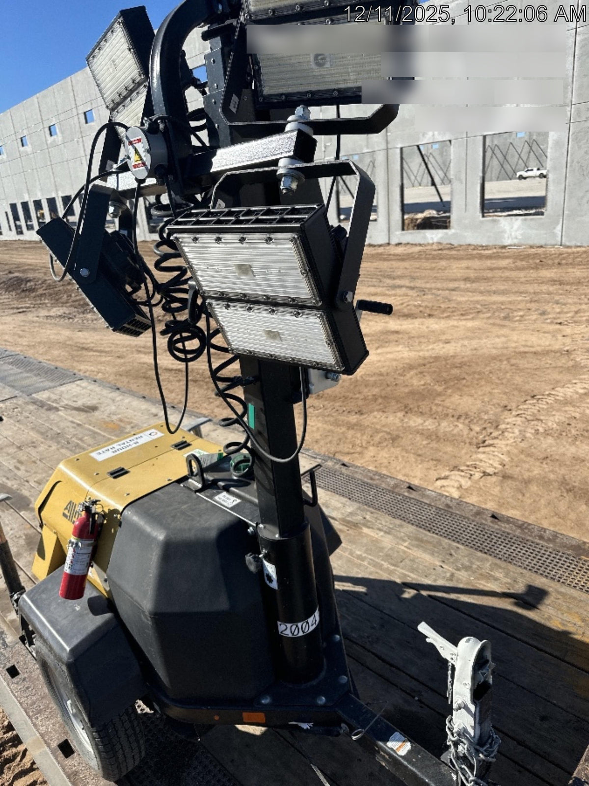 2022 Allmand NLV3GR (4) LED Light Fixture 350W, 23' Vertical Mast, 3kW Prime, Towable, Deep Sea L401, Leveling Jacks, Yanmar T4F 5.8hp